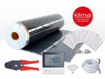 Klima Kit incalzire pardoseala pentru parchet , cu folie incalzitoare 140 W / mp cu termostat programabil WI-Fi control