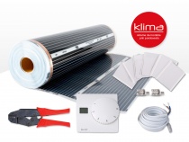 Klima Kit incalzire pardoseala pentru parchet , cu folie incalzitoare 140 W / mp cu termostat analogic