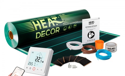 Klima Kit incalzire pardoseala pentru parchet, cu Film Carbon EPL 140 W / mp pentru 12 mp cu termostat programabil WI-Fi control